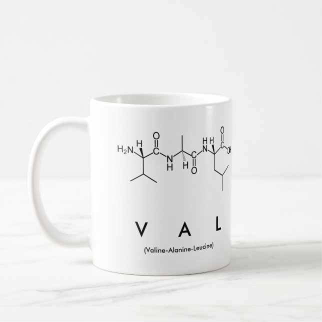 Caneca De Café Val peptide nome mug (Esquerda)