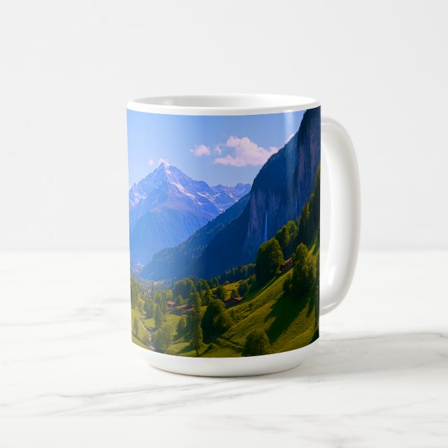 Caneca De Café Vale das paredes alpinas (Frente Esquerda)
