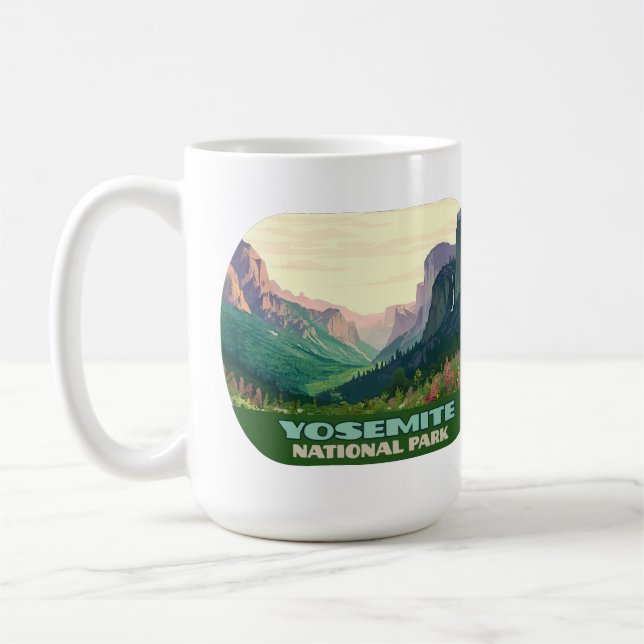 Caneca De Café Vale do Parque Nacional de Yosemite, Meia Dome (Esquerda)