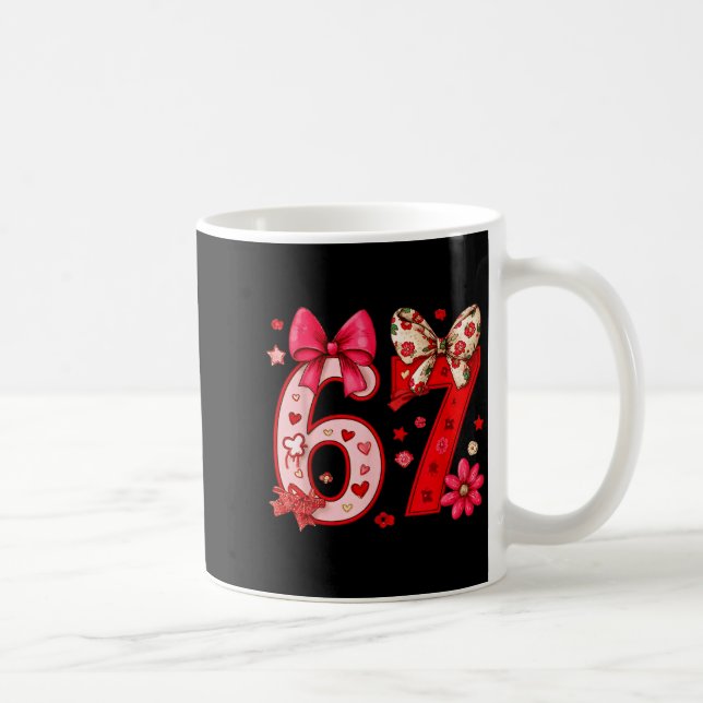 Caneca De Café Valentine 67 Engraçado Seis Sete Meme Coquette Arc (Direita)