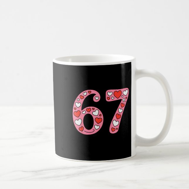 Caneca De Café Valentine 67 Meme Six Seven Cute Gen Alpha  (Direita)