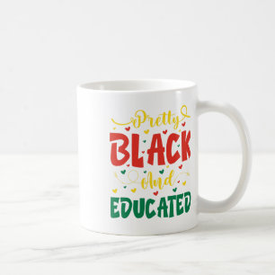 Caneca De Café Valentine Bonito Preto E Educado Juneteenth Para