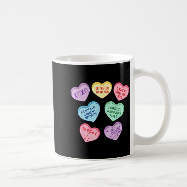 Caneca De Café Valentine Cardiologist Hearts Candy Ekg Tech Telem (Direita)
