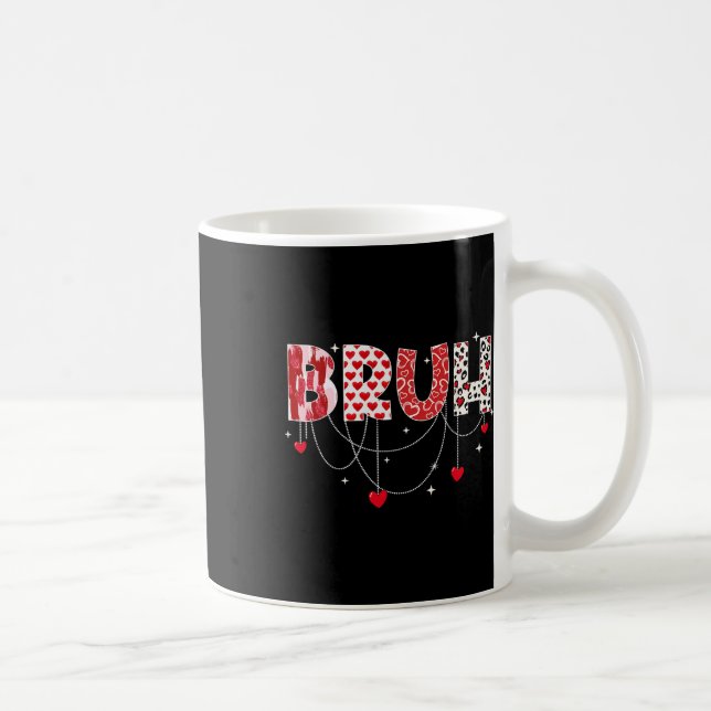 Caneca De Café Valentine Day Bruh Funny Meme Irmão Saudando Tee (Direita)