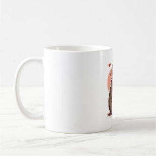Caneca De Café Valentine de Preguiça Vintage Fofo Design de Amor