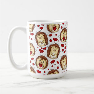 Caneca De Café Valentine funny hedgehog