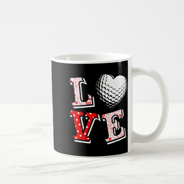 Caneca De Café Valentine Love Golf Heart Valentine Day Women Men  (Direita)
