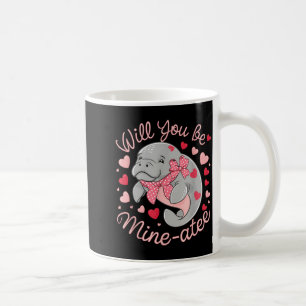 Caneca De Café Valentine Manatee Animalzinho Cute Corações Você S