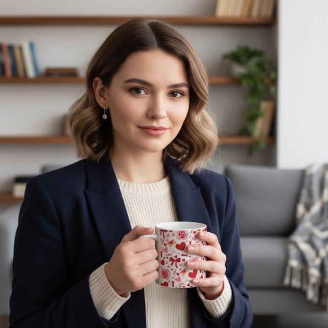 Caneca De Café Valentine Pattern (Criador carregado)