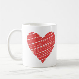 Caneca De Café Valentine Red Happy heart romance graphic