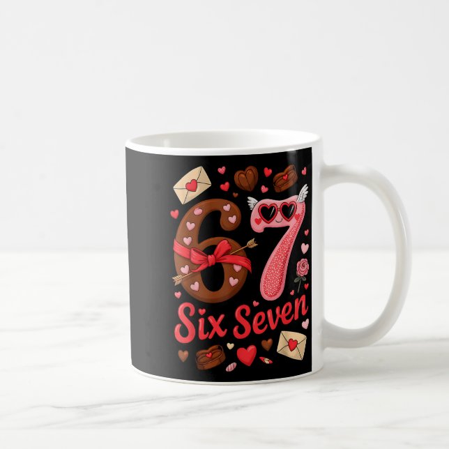 Caneca De Café Valentine’s Day 67 Meme Filled With Hearts Funny S (Direita)