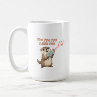 Caneca De Café Valentine’s Day Otter Pew Pew Love Coffee Mug