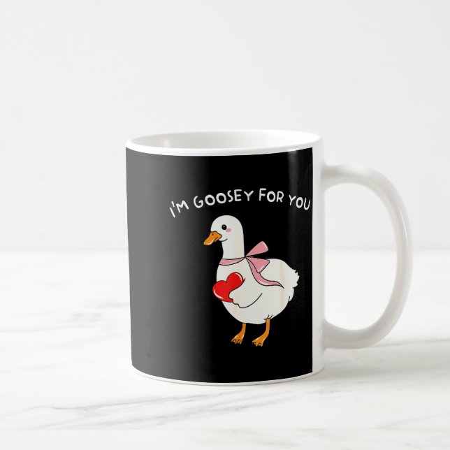 Caneca De Café Valentine Silly Goose I'm Goosey For You Duck Vale (Direita)