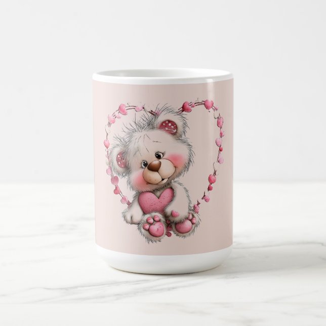 Caneca De Café Valentine Teddy in Heart Frame (Centro)