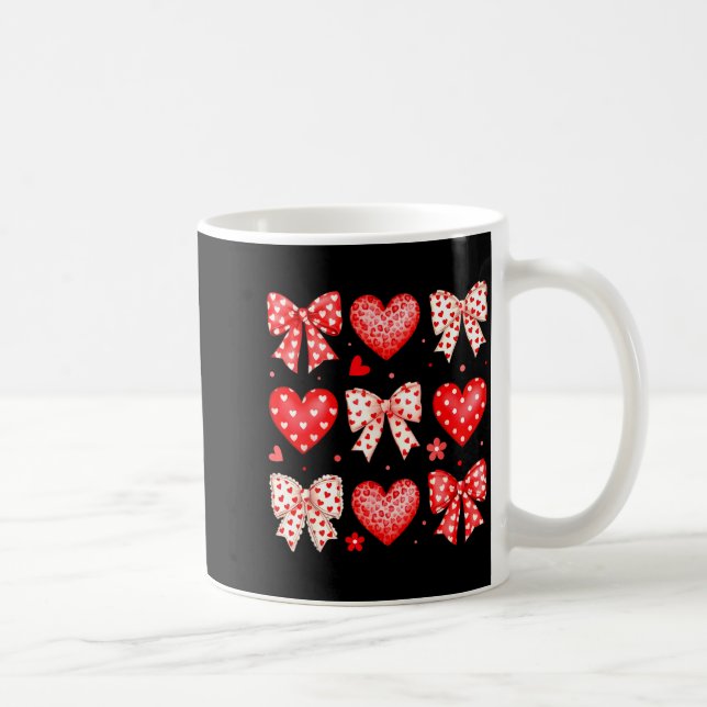 Caneca De Café Valentines Day Coquette Bow Hearts Leopard Women G (Direita)