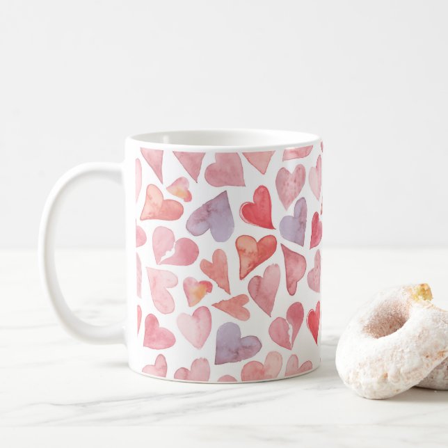 Caneca De Café Valentines Day Hearts Mug (Com Donut)