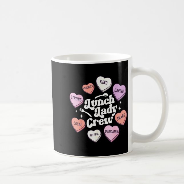 Caneca De Café Valentines Day Lunch Lady Groovy Cafeteria Squad H (Direita)