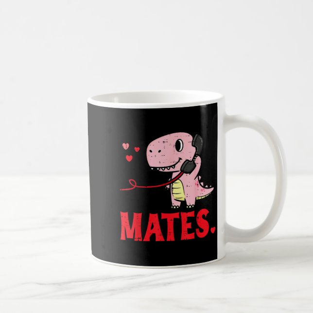 Caneca De Café Valentines Day Matching Soulmates Mates Dino Coupl (Direita)