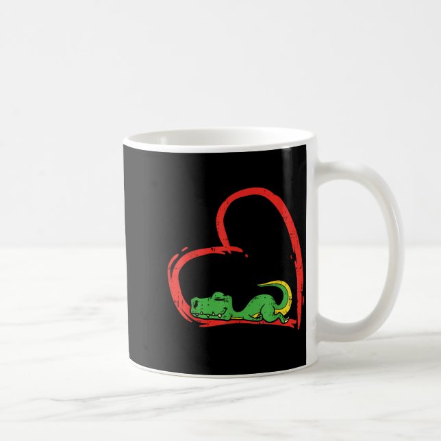 Caneca De Café Valentines Day Shirt Funny Heart Trex Sleeng Dinos (Direita)