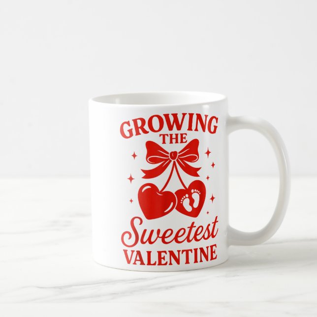 Caneca De Café Valentines Pregnancy Announcement Growing Sweetest (Direita)