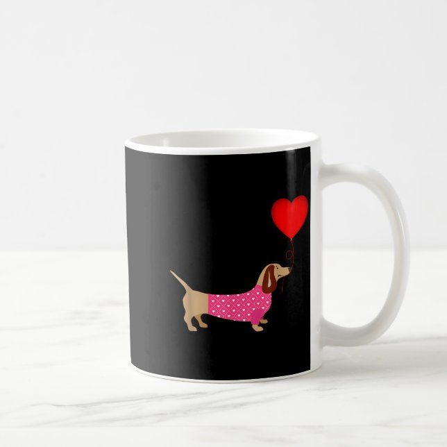 Caneca De Café Valentines Weiner Daschund Doxie In Dog Dress  (Direita)