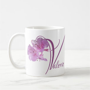 Caneca De Café Valerie personalizável nome cor-de-rosa, diversão