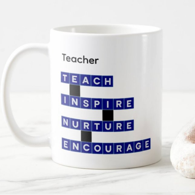 Caneca De Café Valores de Nome Personalizado de Professor Azulejo (Criador carregado)