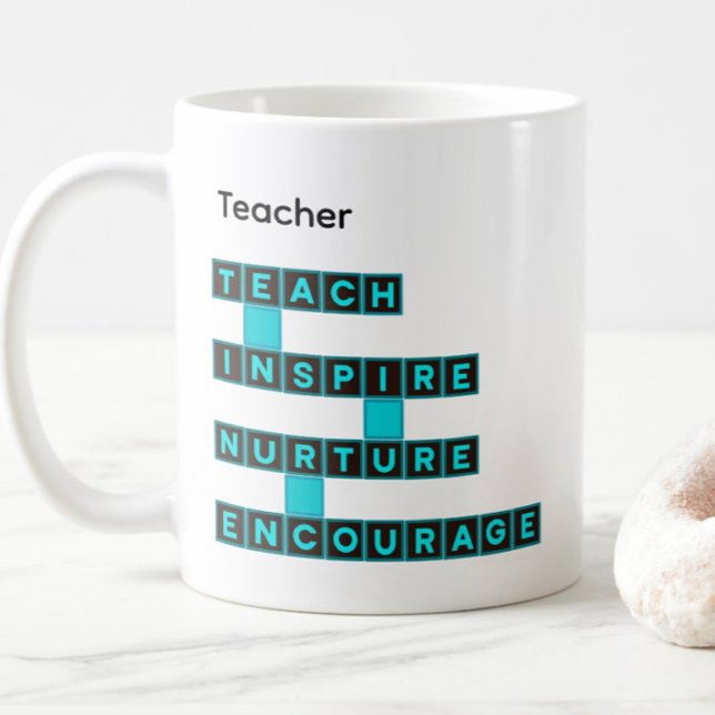 Caneca De Café Valores de Nome Personalizado de Professor Telha V (Criador carregado)
