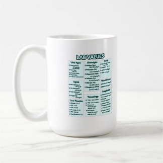Caneca De Café Valores laboratoriais para enfermeiros - Gráfico d