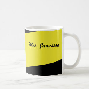 Caneca De Café Valorização do Professor, Obrigado, Nome, Amarelo