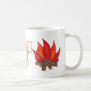 Caneca De Café Vamos Acende Fogo Fogo Fotografado Acampamento Eng