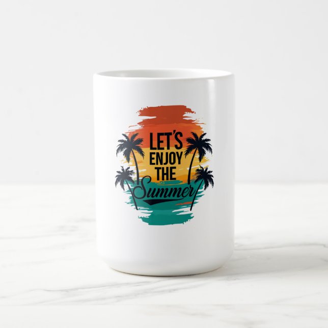 Caneca De Café "Vamos aproveitar o verão" - Vibes tropicais Typog (Centro)