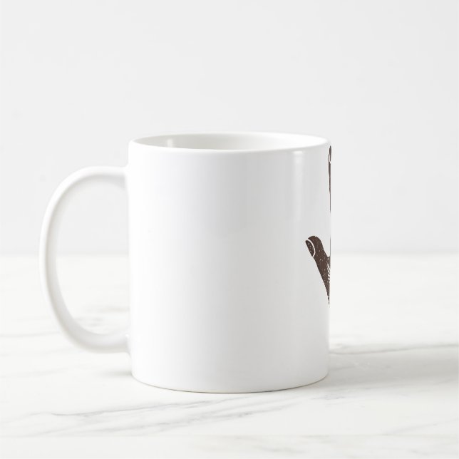 Caneca De Café Vamos Balançar Hoje A Mão Castanho (Esquerda)