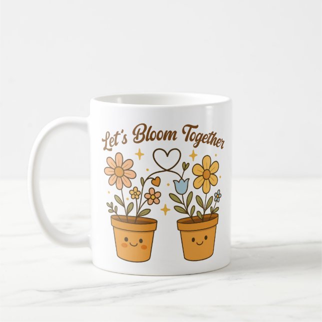 Caneca De Café Vamos Blogar Juntos - Amor às Plantas Bonitas (Esquerda)