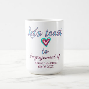 Caneca De Café Vamos brindar ao nome da festa de noivado data HEA