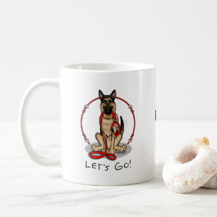 Caneca De Café Vamos! Cachorro Pastor Alemão (preto e acastanhado