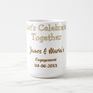 Caneca De Café Vamos celebrar juntos festa de noivado nome data