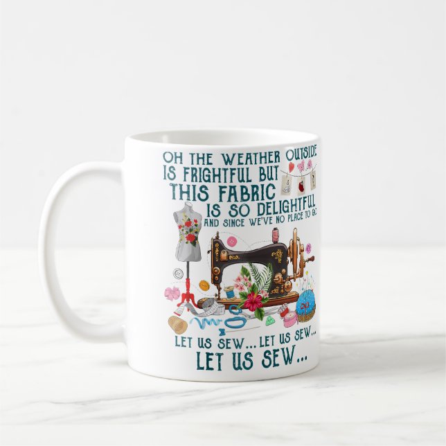 Caneca De Café Vamos Costurar Costura e Colchas (Esquerda)