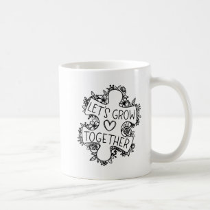 Caneca De Café Vamos Cresce Junto Autismo Sensibilização Mês T-Sh