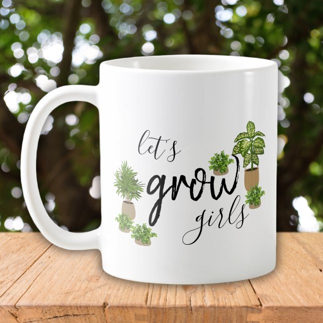 Caneca De Café Vamos cultivar garotas engraçadas dentro de planta (Criador carregado)
