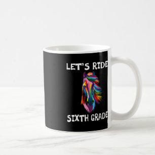 Caneca De Café Vamos De 6 de 6° ano de volta à escola de cavalos