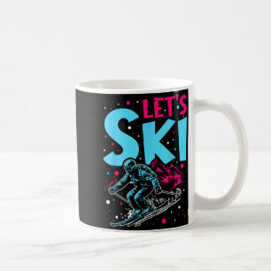 Caneca De Café Vamos esquiar, esqui retro vintage 80s 90s roupa d