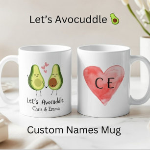 Caneca De Café Vamos evitar - Nomes de Casais Avocado Personaliza