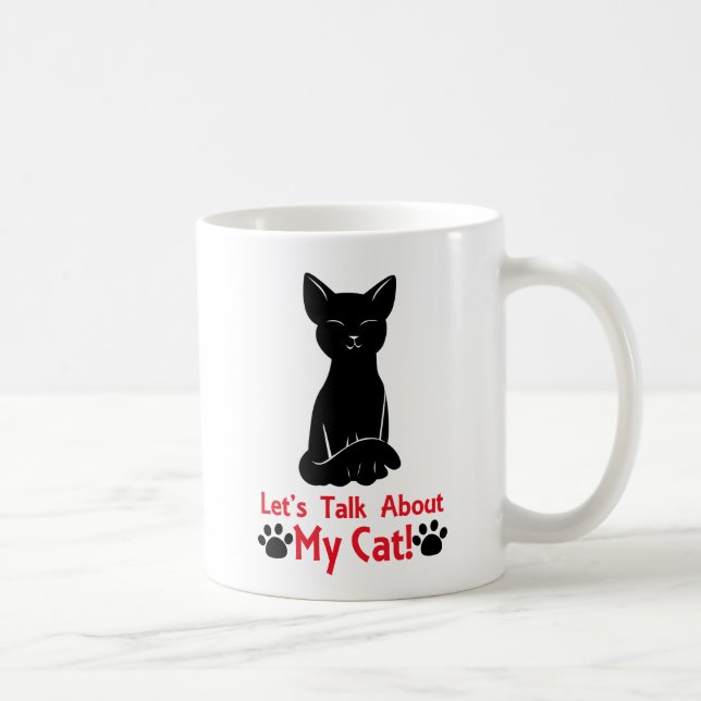 Caneca De Café Vamos Fala Sobre Meu Gato (Direita)