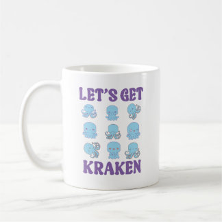 Caneca De Café Vamos Ficar Kraken Polvo Kawaii Pastel Fofo