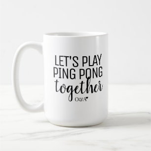 Caneca De Café Vamos Jogar Ping Pong Casal Monograma Texto Pret