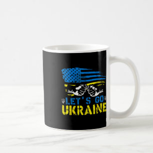 Caneca De Café Vamos Lá Bandeira Ucraniana Americana Ucrânia Nós
