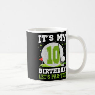 Caneca De Café Vamos Par-tee É Meu 10º Aniversário Amante de Golf