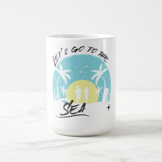 Caneca De Café Vamos para o mar - Praia Tropical Retroativa Corre