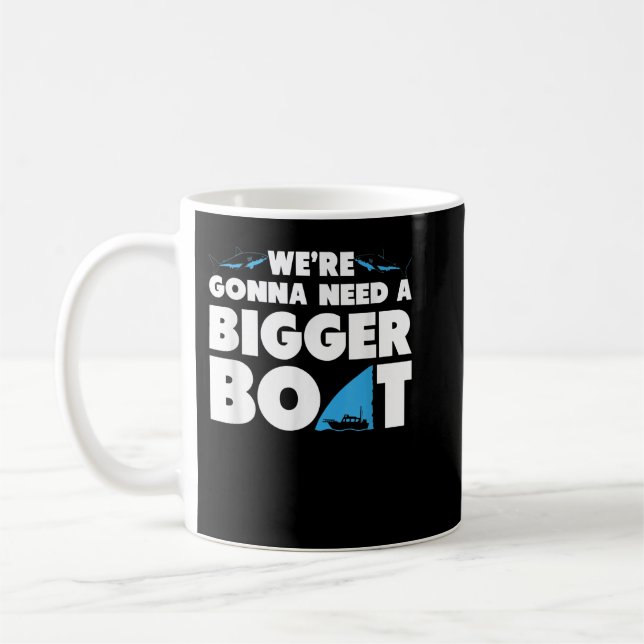 Caneca De Café Vamos precisar de um barco maior - Um tubarão engr (Esquerda)